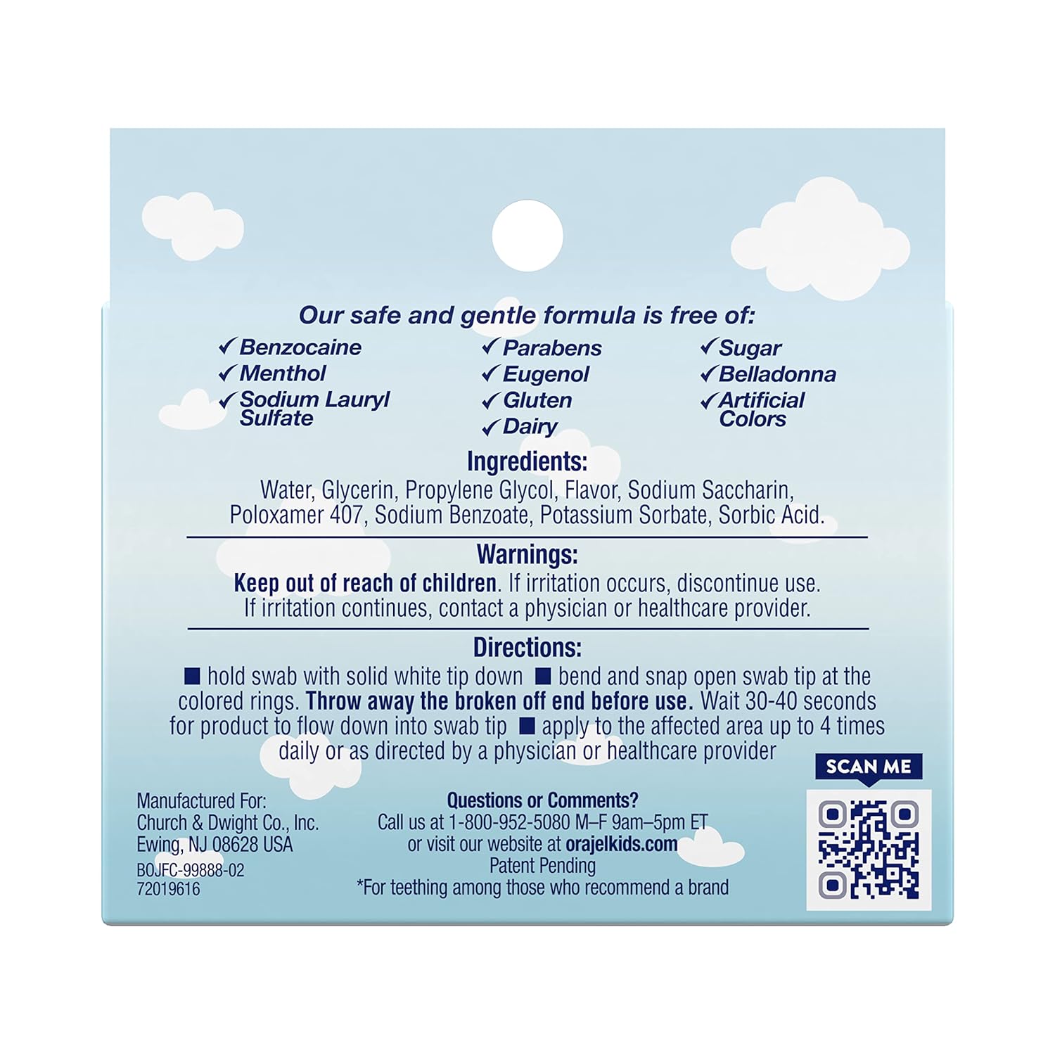 Orajel Baby Daytime Cooling Swabs for Teething, Drug-Free, 1 Pediatrician Recommended Brand for Teething*, 12 Swabs in Carrying Case(Packing May Vary) - Image 2